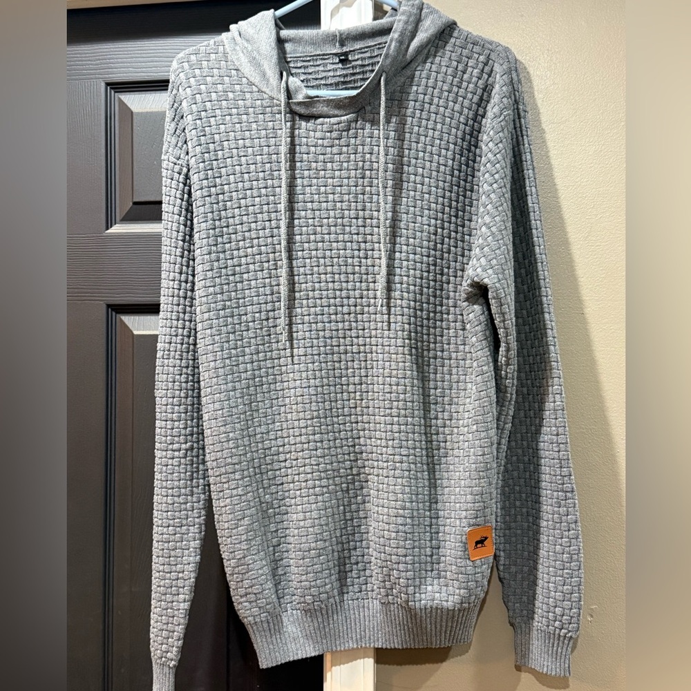 Gray Textured Men's Sweater